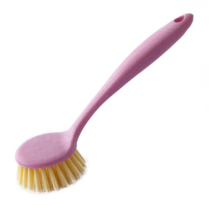 Brosse de nettoyage de cuisine en paille de blé, manche long, poils doux, pour la vaisselle, les casseroles, les poêles et les bols - Product Image 5