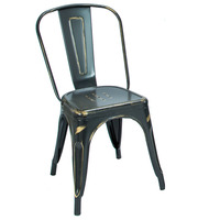 Chaise empilable industrielle en fer, couleur noir, pour Bar et café, fabrication chinoise