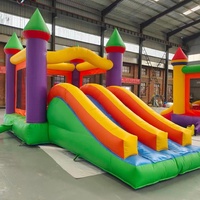 Tobogán Inflable Comercial, Castillo Inflable Combinado, PVC de 0.55mm, Castillo de Brinco para Alquiler en Fiestas Infantiles