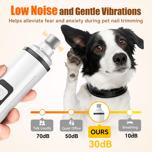 New Portable Low Noise 2 Speed with LED Light for Dog and Cat USB Rechargeable Digital Electric Pet Nail <b>Grinder</b> - Product Image 3