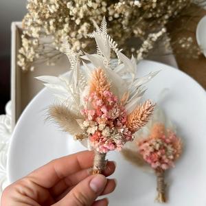 Corsage Naturale Rustico Boho con Fiori Secchi per Damigelle e Bambine delle Fiorite, Bomboniere per Matrimoni - Product Image 2