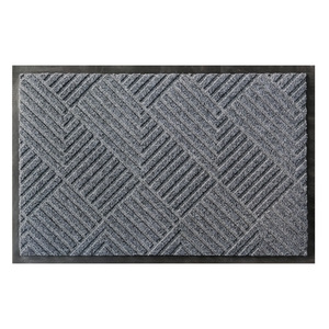 Door <b>Mat</b> Rectangle Grey Geometric Pattern PVC Anti <b>Slip</b> Outdoor Indoor Use Commercial Grade Absorbent Floor <b>Mat</b> - Product Image 1