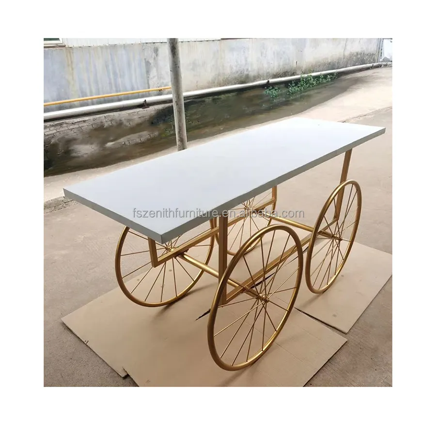 Top sales wedding decoration furniture metal dessert candy cart flower cart champagne cart