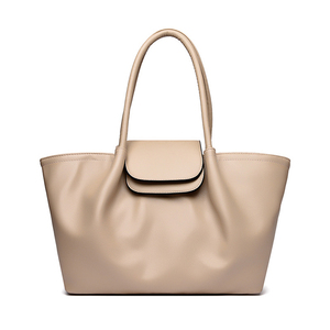 2025 công suất lớn đa năng túi Tote giản dị cho phụ nữ túi xách với túi Vai Xếp Li da mềm - Product Image 5