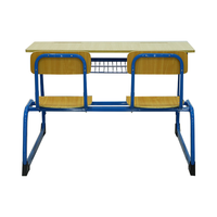 Meubles scolaires, bureaux et chaises doubles pour étudiants, table d'étudiant pour salle de classe, bureau double avec longue banquette