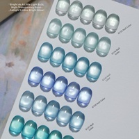 LADAI Small Gold Tube Moonlight Cat Eye Nail Gel 24 Color Collection, Shiny Crystal Magnetic UV Gel Polish Bulk Supply