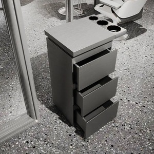 Armoire à outils de salon en acier inoxydable, organisateur de rangement avec tiroirs et support pour sèche-cheveux, poste de travail professionnel pour barbier - Product Image 6