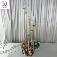 Centre de Table de mariage, 8 branches, candélabres en verre doré, bougeoirs en métal, 8 têtes, 10 branches