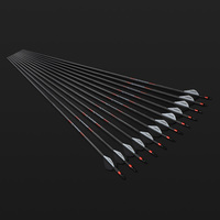 Zwo Accmos — joints de plumes noires et blanches, en carbone pur 31 pouces, flèches de tir à l'arc, ID 6.2, colonne 300 — 800, pour arc de tir composé de flèches