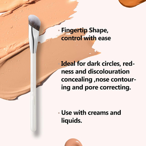 Pincel <span class=keywords><strong>corrector</strong></span>, maquillaje debajo de los ojos, cepillo facial de precisión en ángulo pequeño para <span class=keywords><strong>ojeras</strong></span>, aplicador de contorno de nariz vegano - Product Image 2