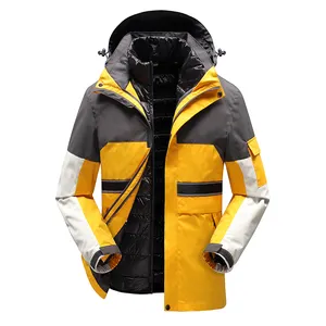 New Design 3 in 1 Outdoor Windproof Winter Coat Unisex Technical Jacket With Removable Lining Down Double Jacket