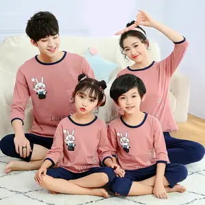 Pijamas de manga 3/4 para padres e hijos, ropa de casa familiar a juego