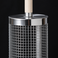 Panier de cuisson rotatif pour barbecue en acier inoxydable 304 avec couvercle rabattable breveté, rotation à 360°, sans brochettes, crochet anti-brûlure, pour barbecue au charbon de bois