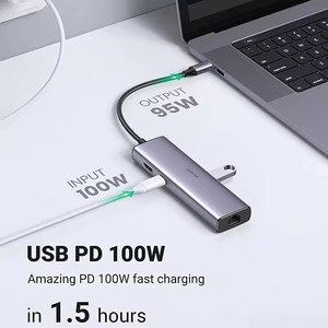 <span class=keywords><strong>UGREEN</strong></span> CM512 <span class=keywords><strong>Hub</strong></span> <span class=keywords><strong>USB</strong></span> <span class=keywords><strong>C</strong></span> 7 en 1, Múltiples Puertos, Alta Velocidad, para Teléfono y Portátil, Tipo <span class=keywords><strong>C</strong></span>, Base <span class=keywords><strong>USB</strong></span>, Lector de Tarjetas TF y SD, Adaptador Gigabit Ethernet - Product Image 2
