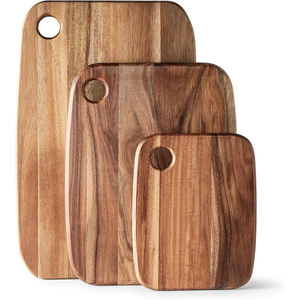 Juego de Tablas de Cortar de Madera de Acacia Premium de 3 Piezas, Madera Maciza de 1.5 cm de Grosor, 18x12, Tablas de Cortar Portátiles para Cocina para Carne o Verduras - Product Image 1