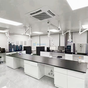 Banco de laboratorio de microbiología científica, muebles de laboratorio químico, mesa de trabajo, Banco de pared lateral de laboratorio con fregadero para escuela y Hospital - Product Image 2