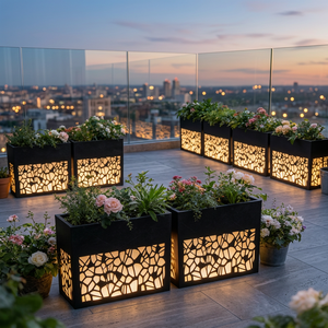 Jardinières sur mesure de grande taille pour jardin, en métal et acier, pots de fleurs d'extérieur de grande taille - Product Image 1