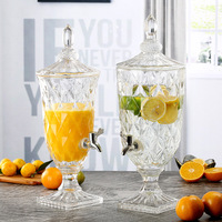 Distributeur de jus réfrigéré Caterina 5L en verre pour eau et boissons – Bouteille en verre pour jus et boissons