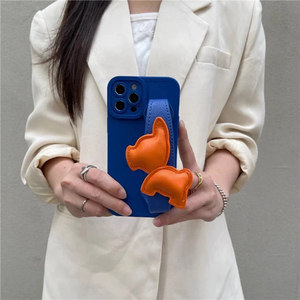 Custodia per iPhone 17 Pro Max con cinturino da polso a forma di <span class=keywords><strong>Bulldog</strong></span> <span class=keywords><strong>Francese</strong></span> e cordino a tracolla, simpatico design 3D a forma di cane - Product Image 2