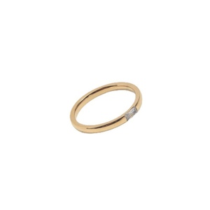 Dainty Waterproof PVD Gold Plated square Cz Crystal <b>Ring</b> Jewelry Stainless Steel <b>Thin</b> <b>Rings</b> - Product Image 2
