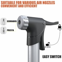 Pompe à vélo portable BAIMEI, légère, durable, mini, en alliage d'aluminium, pression maximale de 120 PSI, accessoires de vélo écologiques