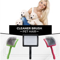 Brosse de toilettage pour animaux Soluna, peigne à picots autonettoyant à dents fines, outil de démêlage en ABS avec poils en acier inoxydable