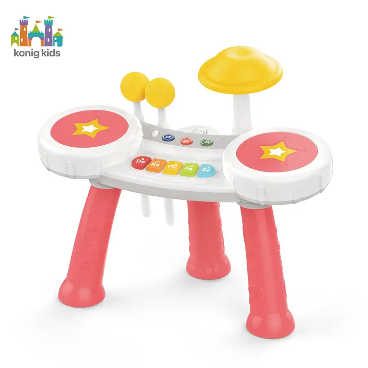 Konig Kids juguetes de bebe giocattolo elettronico educativo strumento musicale Jazz Drum Set giocattoli musicali per bambini