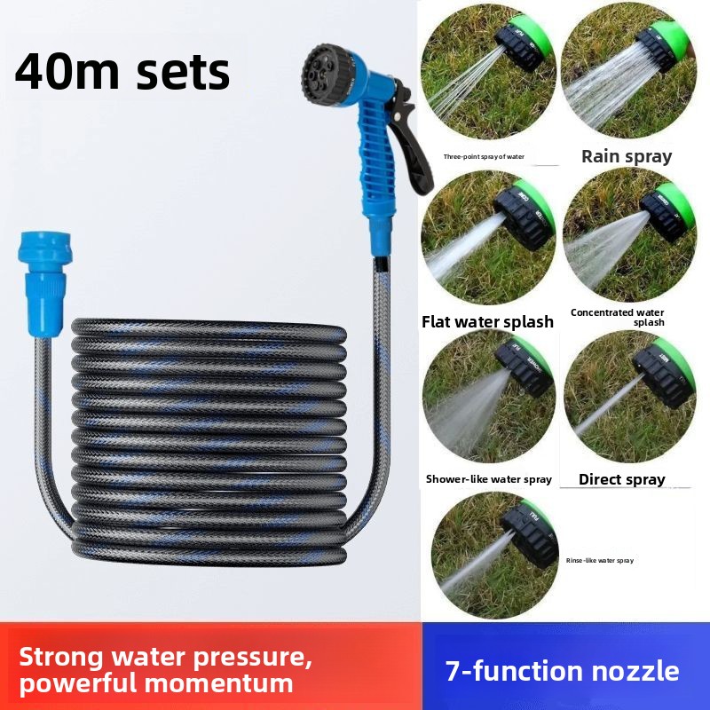 Conduite d'eau bleue de 40 mètres + buse 7 fonctions