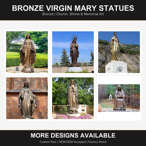 Statua della Madonna della Grazia a Grandezza Naturale in Bronzo Fuso, per Esterni, Chiesa, Giardino, Cortile Religioso, Parco, Piazza, Hotel, Villa - Product Image 5