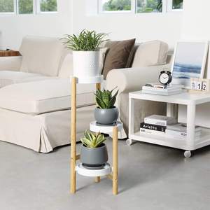 Support <span class=keywords><strong>de</strong></span> stockage <span class=keywords><strong>de</strong></span> plantes haut 3 couches présentoir <span class=keywords><strong>de</strong></span> plantes d'intérieur moderne petit support <span class=keywords><strong>de</strong></span> plante <span class=keywords><strong>de</strong></span> bambou d'angle - Product Image 3