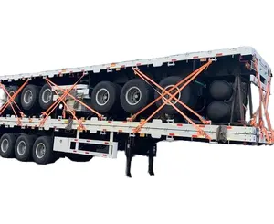 20/40/45 Feet Flatbed And Container Carrier Semi Trailer Platform Semi Trailer