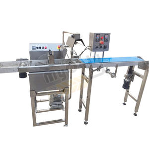 Gıda soğutma tüneli masa üstü Enrobing küçük otomatik çerez tarihleri çikolata kaplama makinesi - Product Image 2