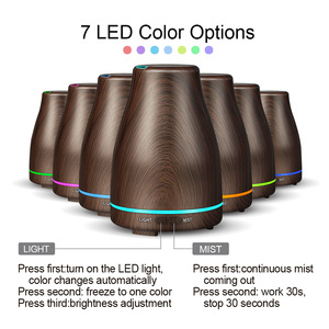 Jc 108 Desktop Aroma Diffuser 0.5L Fog Type Humidifier <b>For</b> Home Office Minimalist Style White Dark Wood Grain - Product Image 2