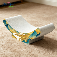 Lit-griffoir ondulé moderne et populaire pour chat, grand format, style vague, durable et respectueux des animaux, idéal pour les amoureux des chats et la décoration intérieure