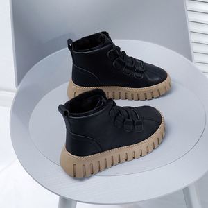 Botas de Nieve de Piel con Forro de Terciopelo para Mujer, Zapatos Cálidos de Algodón para Invierno - Product Image 3