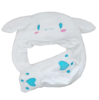 Chapeau en peluche à oreilles de lapin mobiles, en polyester et coton PP, unisexe, mignon, amusant, lumineux, accessoire de dessin animé, vente chaude