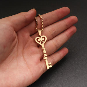 Personalizado personalizado de acero inoxidable clave diseño nombre colgante collar accesorio de moda - Product Image 4
