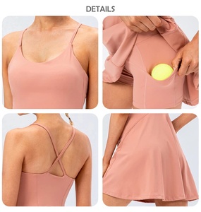 Vestido Deportivo Unisex para Adultos 2024, Falda de Tenis con Volantes, Conjunto de 2 Piezas, Pantalones Cortos de Gimnasio, Secado Rápido, Spandex/Poliéster - Product Image 6