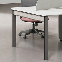 Poste de travail modulaire pour bureau à plan ouvert avec cloison de séparation, pieds en métal et tiroir de rangement pour espace de travail commercial
