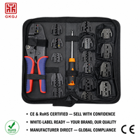 Kit d'outils de sertissage à cliquet robuste et interchangeable avec plusieurs matrices pour bornes et connecteurs électriques