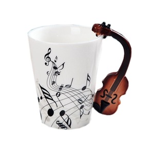 Magic Cartoon <span class=keywords><strong>3D</strong></span> Cerámica Música Violín Música Taza de café Taza creativa con asa - Product Image 3