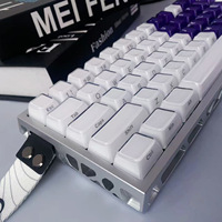 Ensemble de touches de clavier personnalisées 136 touches en cristal gravées sur le côté, transparentes, dégradé violet et blanc pour clavier mécanique de jeu MX