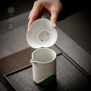 Ceramic <b>Tea</b> Strainer Set Porcelain Elegant White Matte Finish Reusable Kung Fu <b>Tea</b> <b>Infuser</b> Household Use - Product Image 2