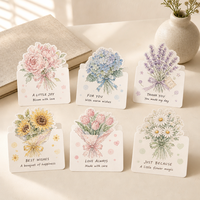 Cartes de vœux de mariage faites à la main avec motif floral, impression personnalisée, boîte décorative pour occasions de mariage