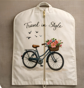 Sac à vêtements en coton, design personnalisé, logo brodé, haute qualité, pliable, réutilisable, écologique, sac de transport pour costumes, sac de shopping - Product Image 1