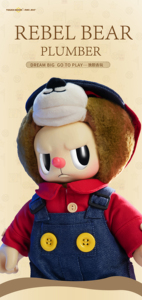 Figurine de plombier ours rebelle en édition limitée-Jouet de dessin animé en peluche à collectionner en stock - Product Image 3
