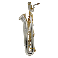 Eastern Music Pro Brass Baritone Saxophone - Silver Plated Body and Keys