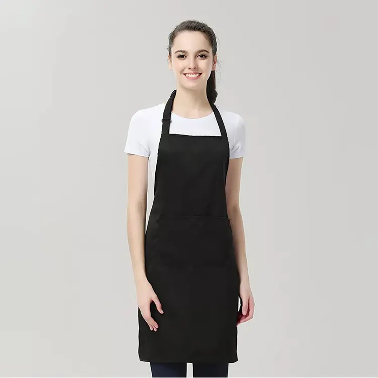 Custom Adjustable Water Proof Polyester Garden Cooking Kitchen Apron Recycled Cotton Fabric Adult Unisex Men Apron For Women