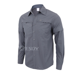 Camisetas Tácticas Transpirables de Secado Rápido para Hombre ESDY Color Gris para Deportes al Aire Libre - Product Image 1