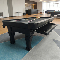 Table de billard en bois massif de 8 pieds, table de billard antique avec tiroir de rangement, pieds sculptés, OEM personnalisé, mobilier pour salle de jeux à domicile